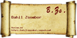 Bahil Zsombor névjegykártya